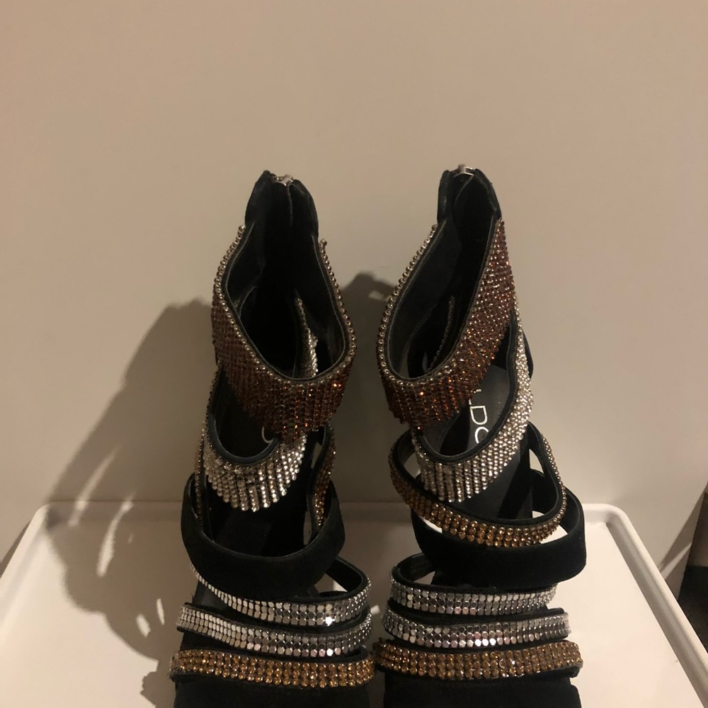 Darling multi colored strapped heals